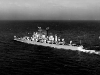 USS Boston (CAG-1) at sea c1955