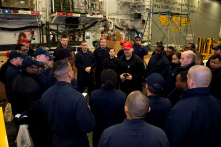 USS Bonhomme Richard (LHD 6) CBR Drill 161130-N-XK809-070