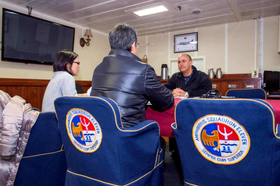 USS Bonhomme Richard (LHD 6) Welcomes Asahi Shimbun Reporter 170118-N-TH560-018