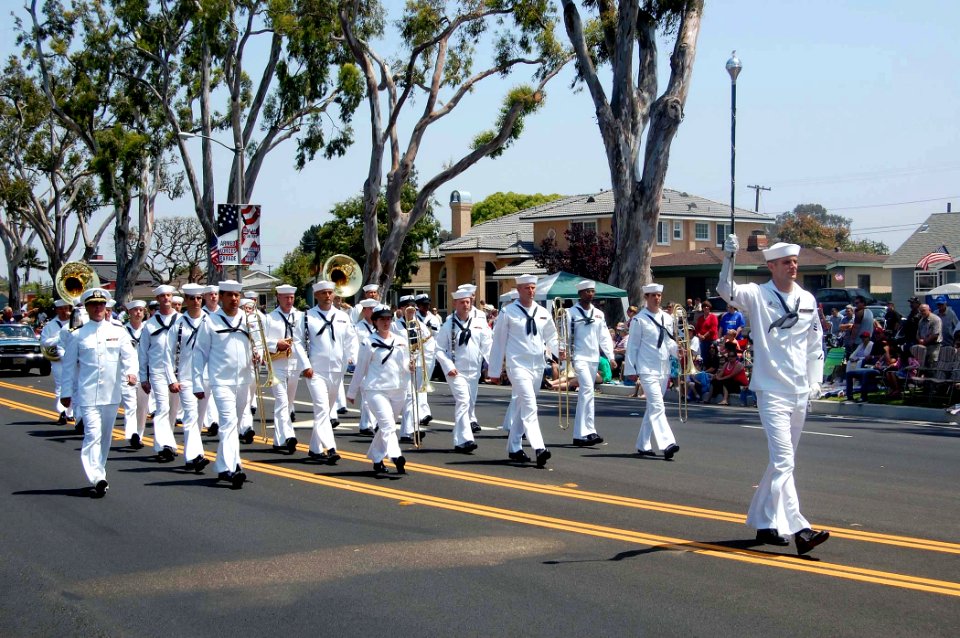 US Navy 090516-N-9706M-088 The Navy Region Southwest band marches in the 50th annual Torrance Armed Forces Day Parade