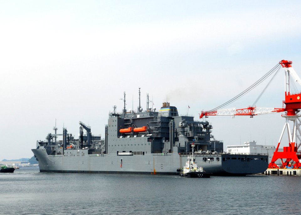 US Navy 090521-N-2013O-042 The Military Sealift Command dry cargo-ammunition ship USNS Richard E. Byrd (T-AKE 4) moors at Commander, Fleet Activities Yokosuka