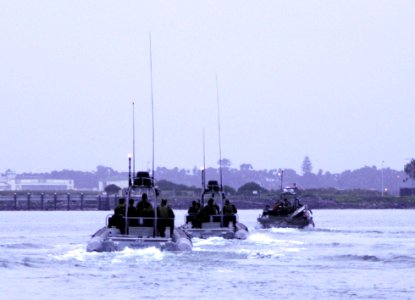 US Navy 090521-N-3570S-012 A team of U.S. Navy search and salvage specialists depart Naval Base Point Loma to continue search efforts for a downed HH-60 Sea Hawk helicopter