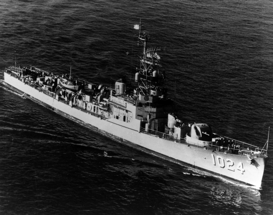 USS Bridget (DE-1024) underway c1960