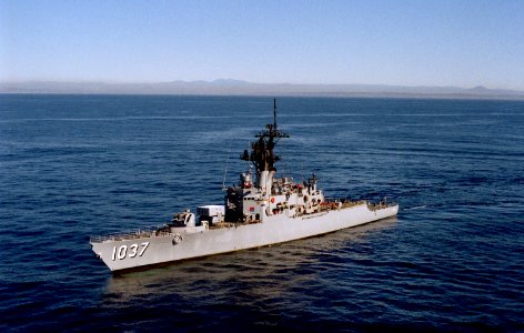 USS Bronstein (FF-1037) port bow view