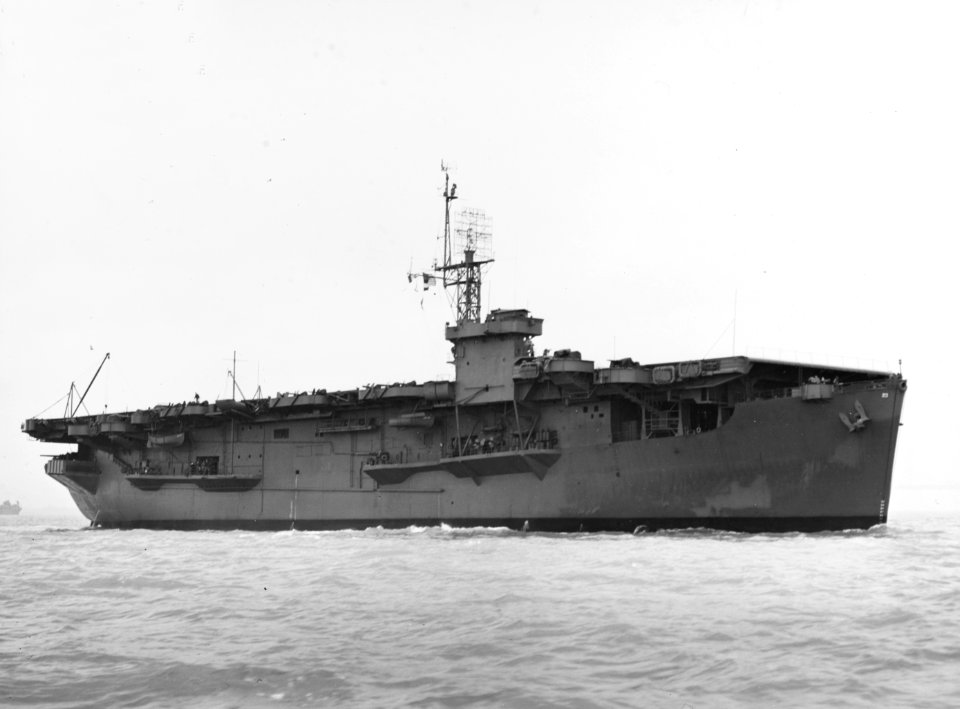 USS Breton (CVE-23) off San Francisco on 4 March 1944 (19-N-66657)