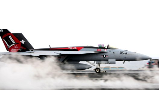 US Navy 090530-N-3946H-073 An F-A-18E Super Hornet launches off the aircraft carrier USS Nimitz (CVN 68)