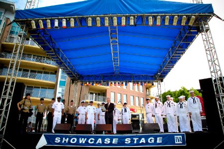 US Navy 090609-N-3271W-083 Chattanooga Mayor Ron Littlefield speaks before presenting a mayoral proclamation to Master Chief Petty Officer of the Navy (MCPON) Rick West for Chattanooga Navy Week