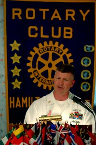 US Navy 090610-N-9818V-176 Master Chief Petty Officer of the Navy (MCPON) Rick West delivers remarks at the Hamilton Place Rotary Club luncheon. West is in Chattanooga to support Navy Week 2009