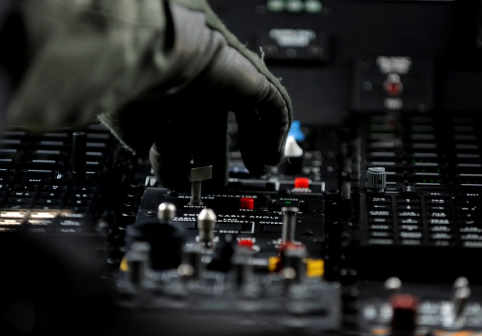 US Navy 090610-N-0413R-161 A pilot prepares for take-off in a multi-mission MH-60R Sea Hawk helicopter at Naval Air Station Jacksonville, Fla