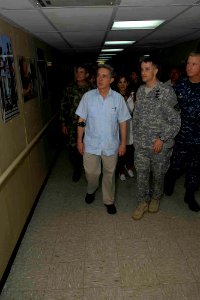 US Navy 090613-F-7923S-083 Colombian President Alvaro Uribe Velez tours the Military Sealift Command hospital ship USNS Comfort (T-AH 20) photo