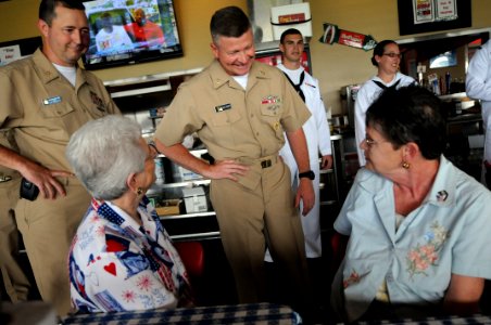 US Navy 090611-N-9818V-132 Master Chief Petty Officer of the Navy (MCPON) Rick West meets with members of the social networking website