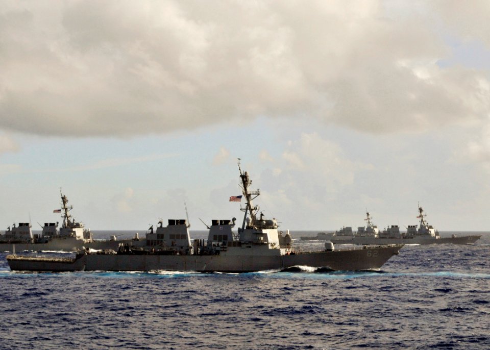 US Navy 090616-N-2638R-002 The Arleigh Burke-class guided-missile destroyers USS Fitzgerald (DDG 62), USS Stethem (DDG 63), USS Howard (DDG 83) and USS Gridley (DDG 101) are underway in the Pacific Ocean