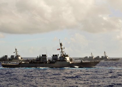 US Navy 090616-N-2638R-002 The Arleigh Burke-class guided-missile destroyers USS Fitzgerald (DDG 62), USS Stethem (DDG 63), USS Howard (DDG 83) and USS Gridley (DDG 101) are underway in the Pacific Ocean