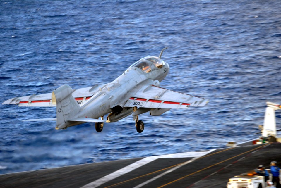 US Navy 090615-N-9132C-186 An EA-6B Prowler launches from the aircraft carrier USS Ronald Reagan (CVN 76)