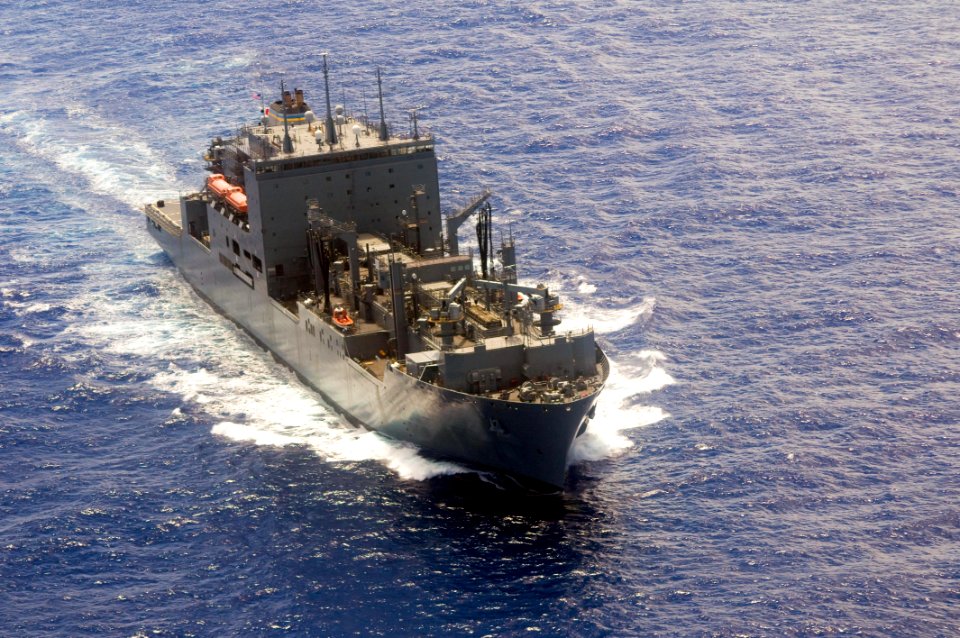 US Navy 090618-N-9689V-002 The Military Sealift Command dry cargo-ammunition ship USNS Richard E. Byrd (T-AKE 4) transits the Pacific Ocean en route to Samoa, the first site for Pacific Partnership 2009