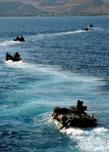 US Navy 090624-N-1831S-096 Amphibious assault vehicles launched from USS Fort McHenry (LSD 43)