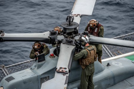 USS Bonhomme Richard, Marines and Sailors on the flight deck 150312-N-UF697-011
