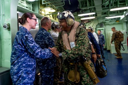USS Bonhomme Richards welcomes Malaysian officials 150227-N-UF697-215