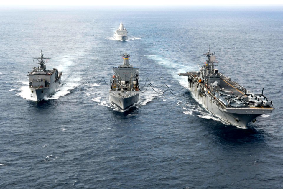 USS Bonhomme Richard, Replenishment at sea 150311-N-RU971-176