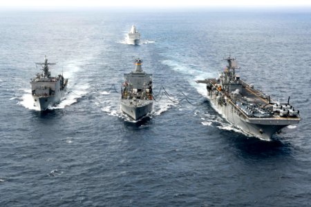 USS Bonhomme Richard, Replenishment at sea 150311-N-RU971-176