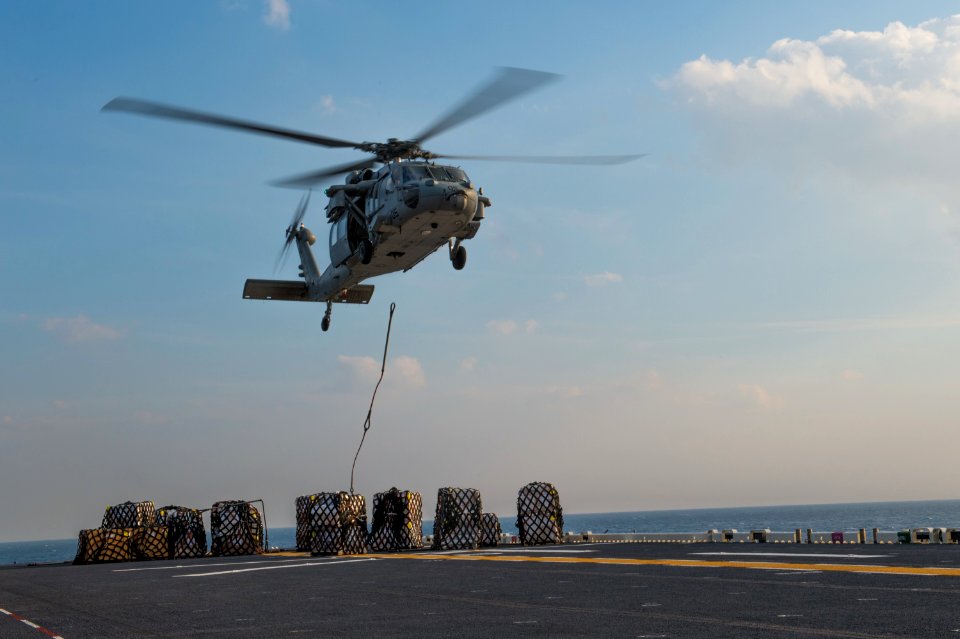 USS Bonhomme Richard replenishment at sea 150119-N-UF697-299