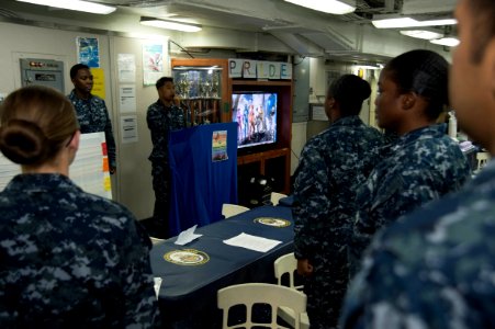 USS Bonhomme Richard Lesbian, Gay, Bisexual and Transgender (LGBT) Pride Month celebration 170628-N-RU971-012
