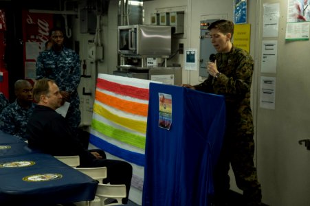 USS Bonhomme Richard Lesbian, Gay, Bisexual and Transgender (LGBT) Pride Month celebration 170628-N-RU971-060