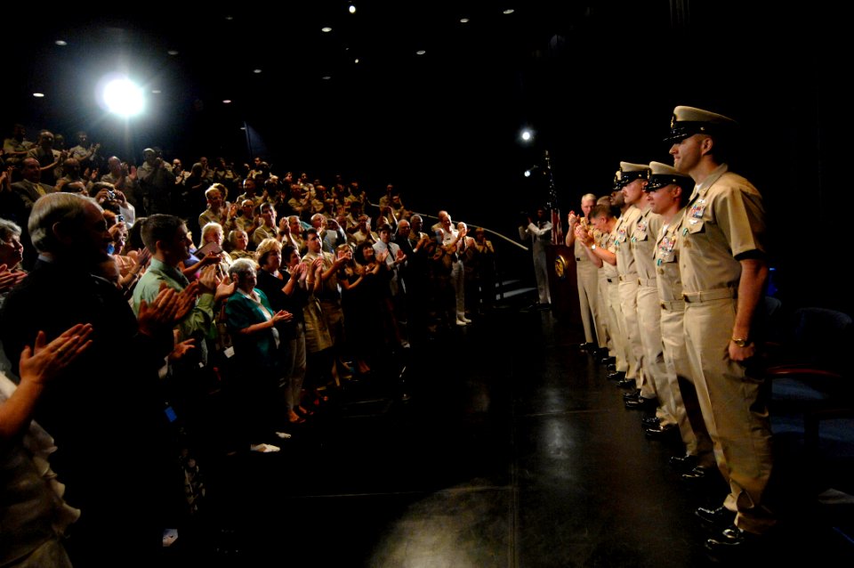 US Navy 090716-N-9818V-438 Sailors of the Year for 2009 are honored and meritoriously promoted to the rank of chief petty officer at a ceremony at the Navy Memorial