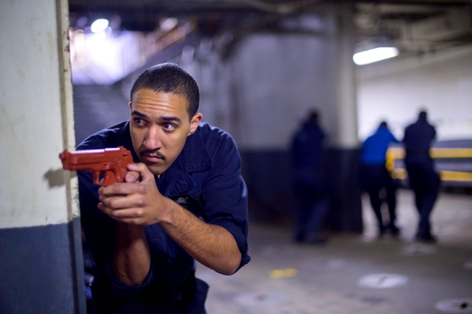 USS Bonhomme Richard (LHD 6) SSDF Training and Active Shooter Drill 170208-N-TH560-159