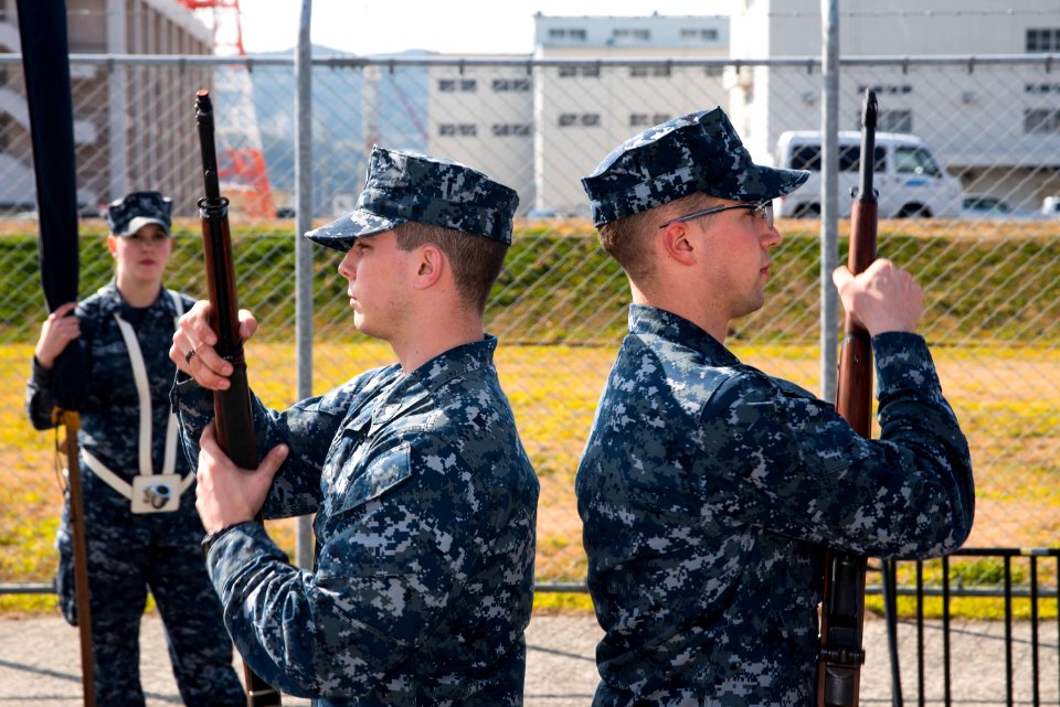 USS Bonhomme Richard (LHD 6) Sailors conduct a Drill Meet Rehearsal 170216-N-XT039-100
