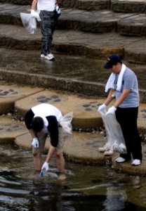 US Navy 090720-N-0807W-168 Sailors from Fleet Activities Sasebo pick up trash and debris during a community service beautification project