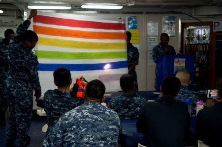 USS Bonhomme Richard Lesbian, Gay, Bisexual and Transgender (LGBT) Pride Month celebration 170628-N-RU971-033