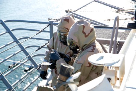 USS Bonhomme Richard (LHD 6) chemical, biological, radiological drill 161206-N-XK809-059
