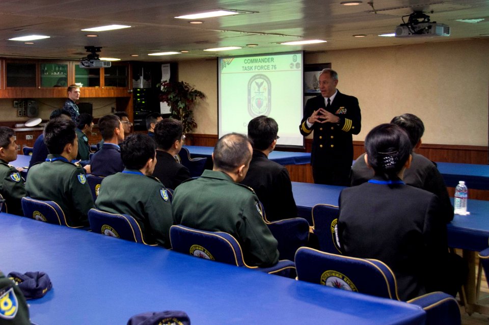USS Bonhomme Richard (LHD 6) Japan Self-Defense Force Joint Staff College Tour 161208-N-AY934-002