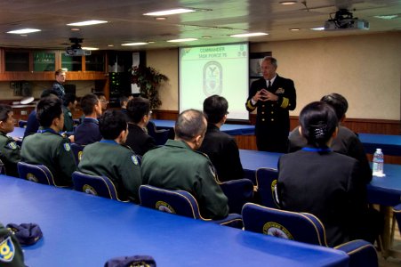 USS Bonhomme Richard (LHD 6) Japan Self-Defense Force Joint Staff College Tour 161208-N-AY934-002