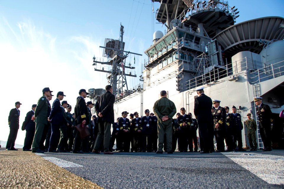 USS Bonhomme Richard (LHD 6) Japan Self-Defense Force Joint Staff College Tour 161208-N-AY934-070