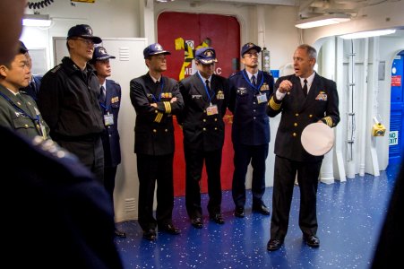 USS Bonhomme Richard (LHD 6) Japan Self-Defense Force Joint Staff College Tour 161208-N-AY934-083