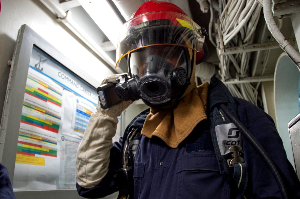 USS Bonhomme Richard (LHD 6) General Quarters Drill 161205-N-AY934-071