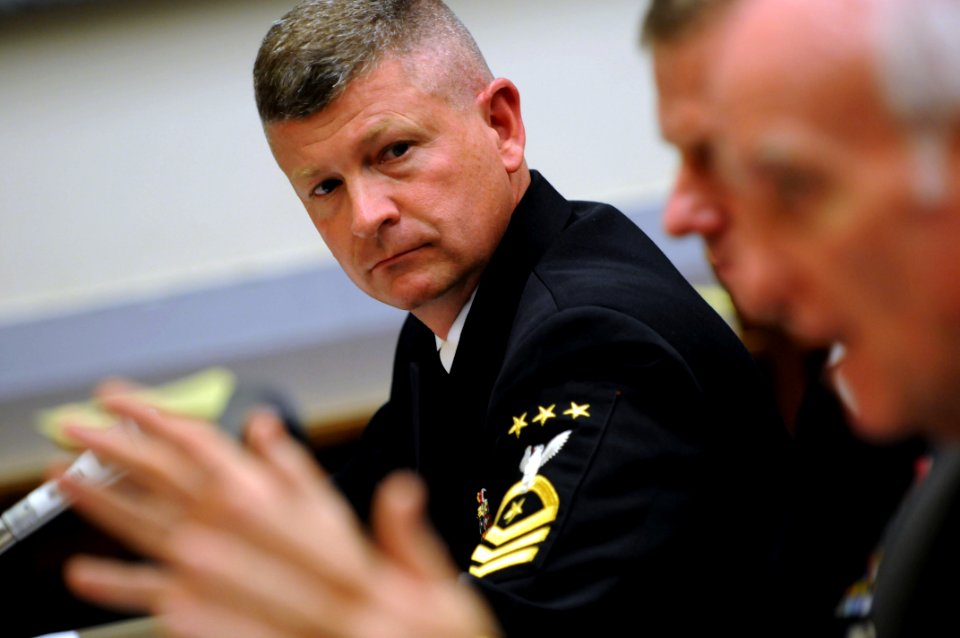 US Navy 090722-N-9818V-094 Master Chief Petty Officer of the Navy (MCPON) Rick West testifies before the House Armed Services Committee, Subcommittee on Military Personnel at the Rayburn House Office Building