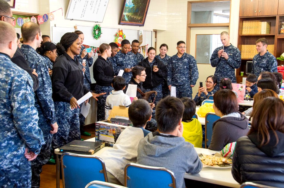 USS Bonhomme Richard (LHD 6) Angel Tree COMREL for the Omura Children't Home 161210-N-XK809-302