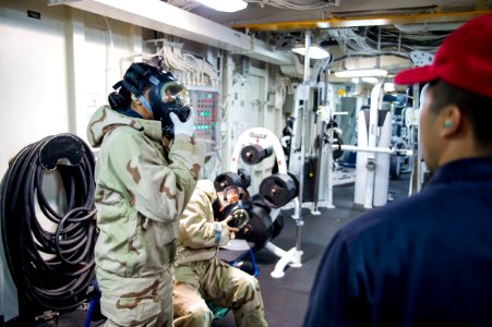 USS Bonhomme Richard (LHD 6) chemical, biological, radiological drill 161206-N-XK809-025