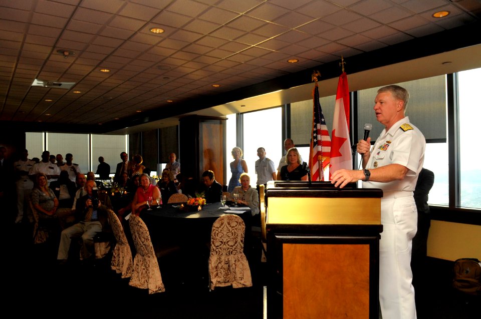 US Navy 090729-N-8273J-130 Chief of Naval Operations (CNO) Adm. Gary Roughead attends a Navy League reception in honor of naval officers in Seattle