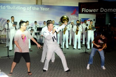 USS Blue Ridge sailors performs in Singapore 130610-N-OK605-174