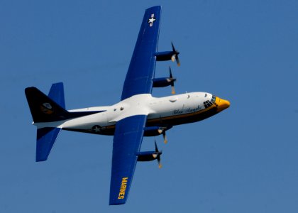 US Navy 090801-N-4649C-001 The C-130T Hercules from the Blue Angels, also known as