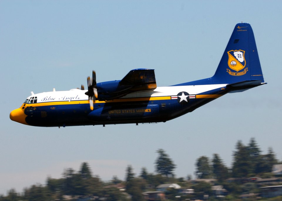US Navy 090801-N-4649C-002 The C-130T Hercules from the Blue Angels, also known as