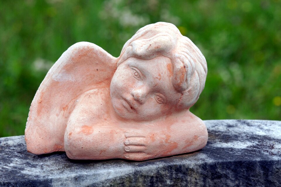 Cemetery guardian angel art