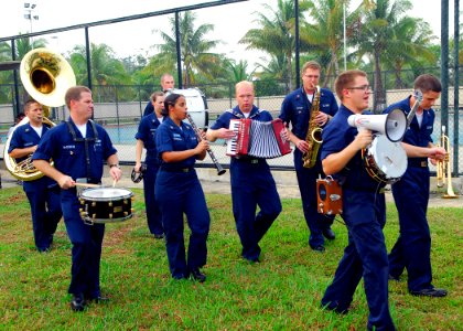 US Navy 090807-N-5207L-301 The U.S. 7th Fleet Dixieland Band performs for members of the Royal Brunei Armed Forces and U.S. Sailors and Marines during a Cooperation Afloat Readiness and Training (CARAT) Brunei 2009 sports day