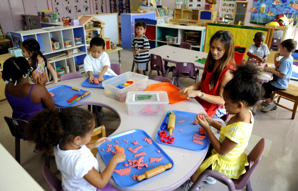 US Navy 090813-N-0413R-402 Dependent children of service members and Department of Defense civilians play at a child development center at Naval Activities Yokosuka, Japan