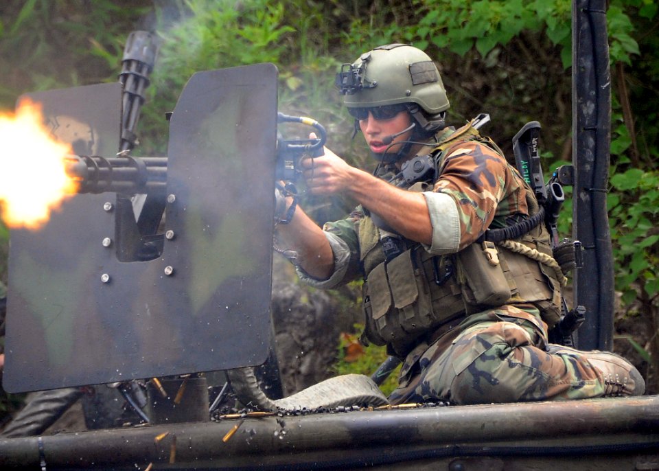 US Navy 090816-N-4205W-118 Special warfare combatant-craft crewmen (SWCC) from Special Boat Team 22 operate a special operations craft-riverine (SOC-R) during the filming of a scene in a upcoming major motion picture