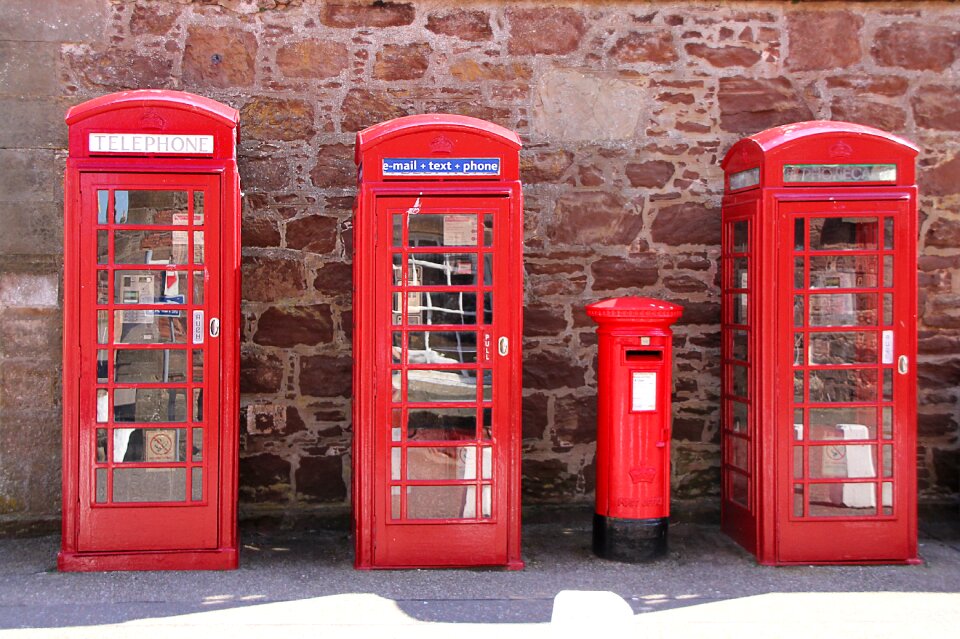 Phone booth red wall